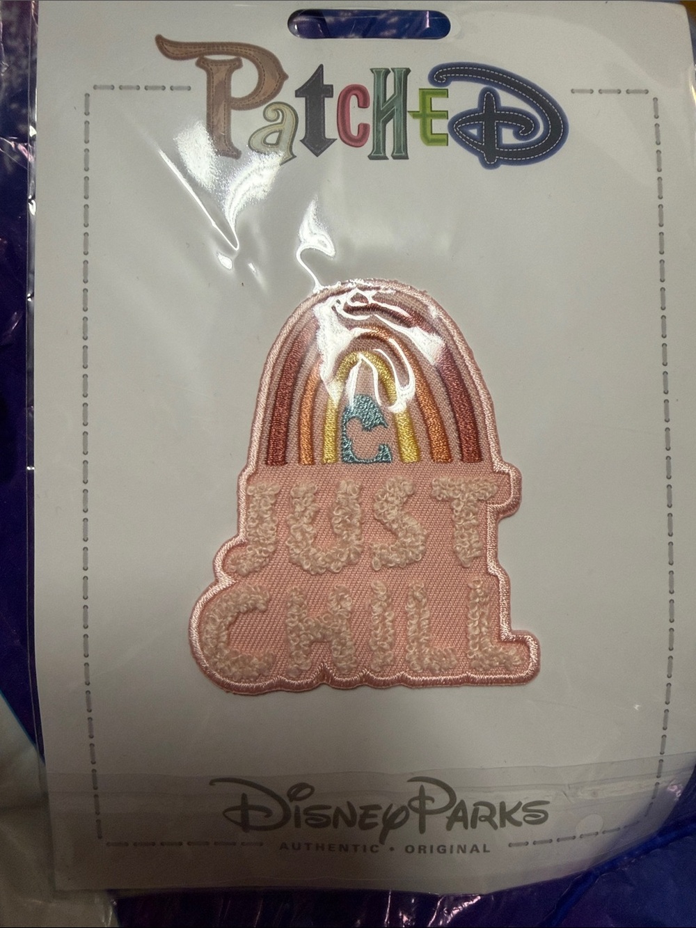 Disney Pink 'Just Chill' Rainbow Patch